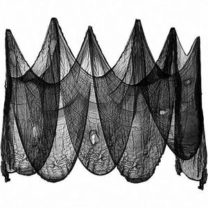 315 x 79Inch Black Halloween Decoration Outdoor Hanging Scary Gauze Spooky Cloth